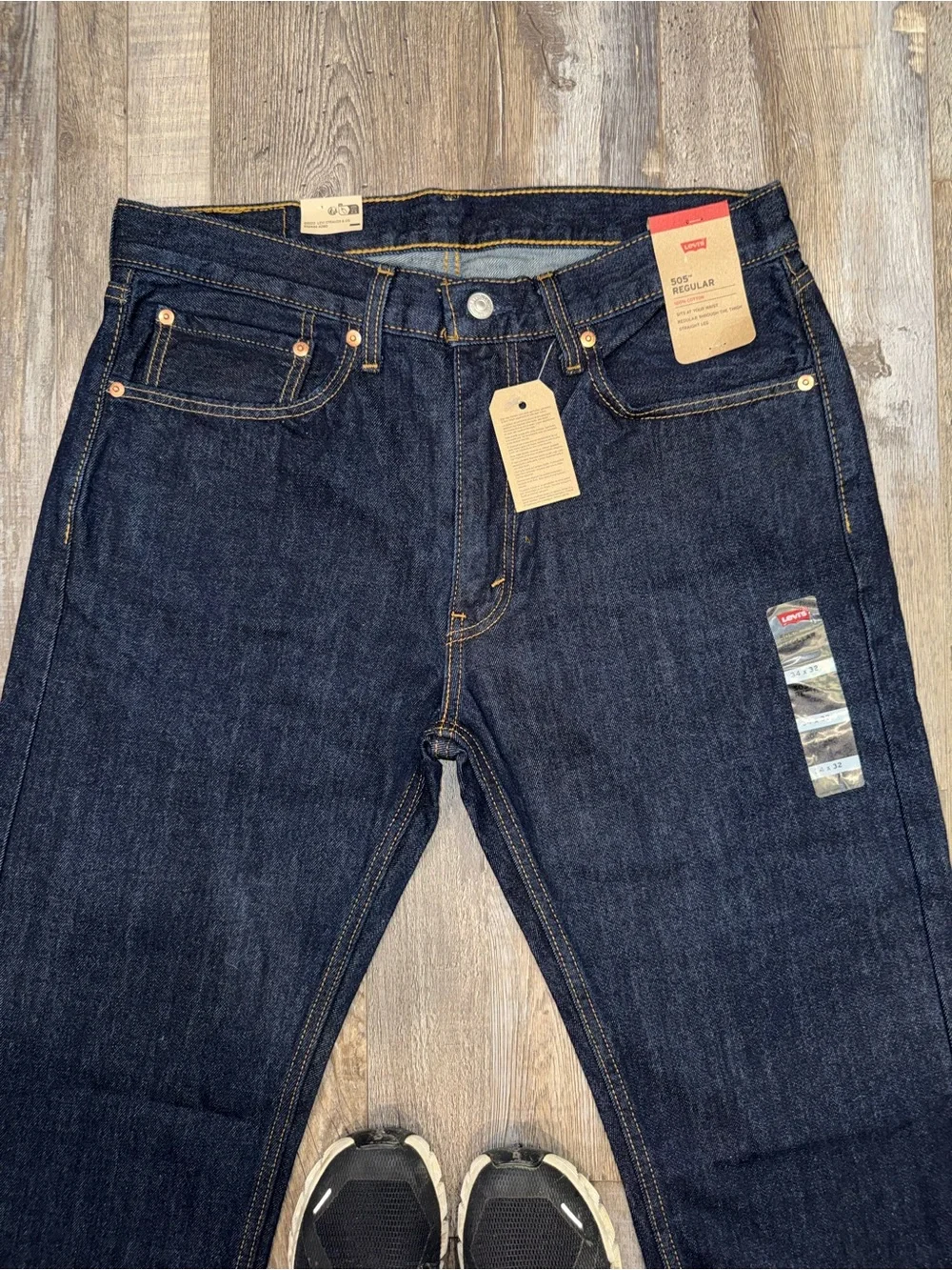 Men's Levi Strauss 505 Regular Fit Dark Indigo Jeans